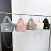 Casual Soft Plush Women's Handbags Tote Purse Simple Furry Ladies Bucket Crossbody Bags Faux Lamb Wool Female Shoulder Bag