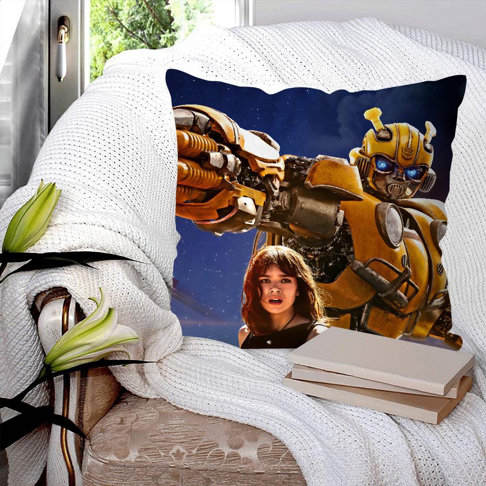 Anime Movie B-Bumblebee Pillow Case Square Pillow Bedroom Sofa Leisure Comfort Cushion Car Living Room Home Decoration