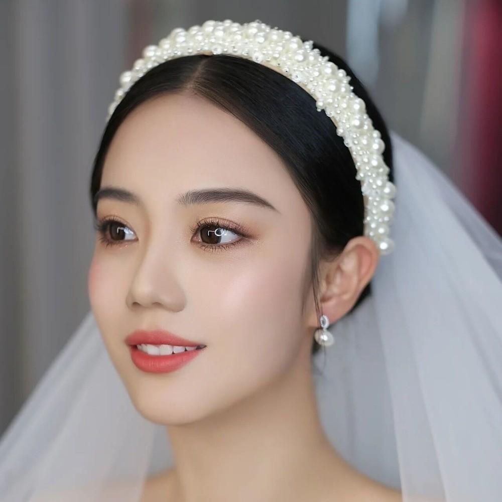 Baroque Bridal Hair Hoop Large Women Hairbands Headwear Pearl Headbands  Women