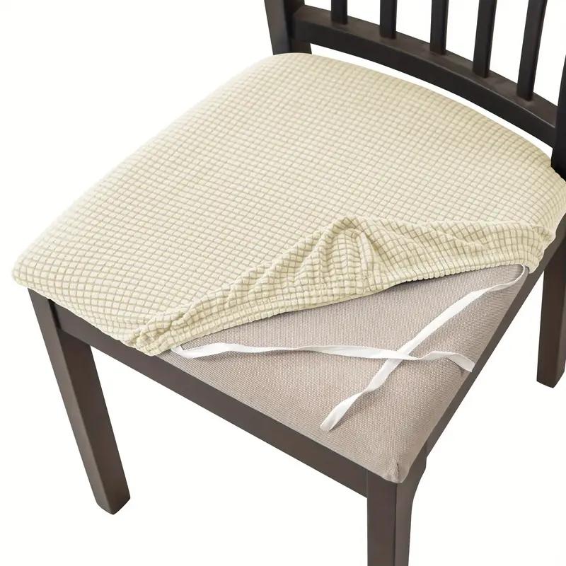 Jacquard Chair Seat Cover Stretch Elastic Dining Slipcovers Chair Cushion Cover Removable Washable Dinning Kitchen Chair Covers