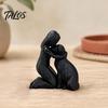 Durable 3D Printed Sculpture Girl with Dog Figurine Ornament, Minimalist Squatting Pose Human Statue Sculpture, Healing Pet & Decoration, Gift