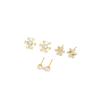 Gold-Plated Snowflake Stud Earrings - Three-Pair Set for Girls, Sweet & Fresh Style, Light Luxury, Simple, High-End Feel