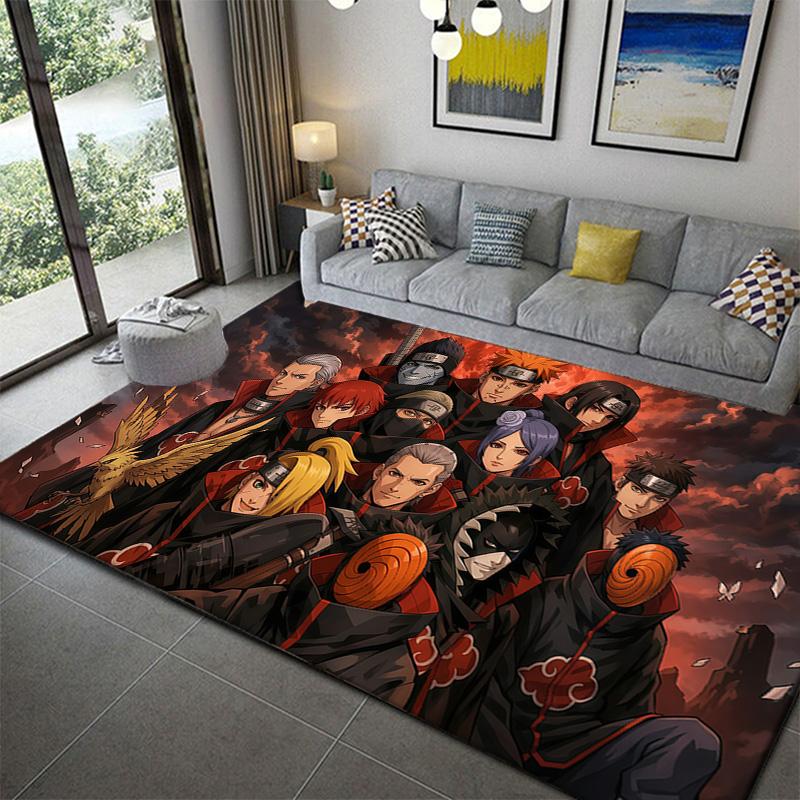 Naruto Vibrant Color Print Area Rug Durable Non-Slip Mat for Game Room Bedroom