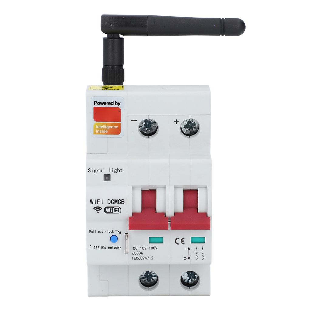 Smart DC Circuit Breaker 2P APP Control Voice Control WiFi Circuit Breaker with Safety Lock DC10‑100V 80A