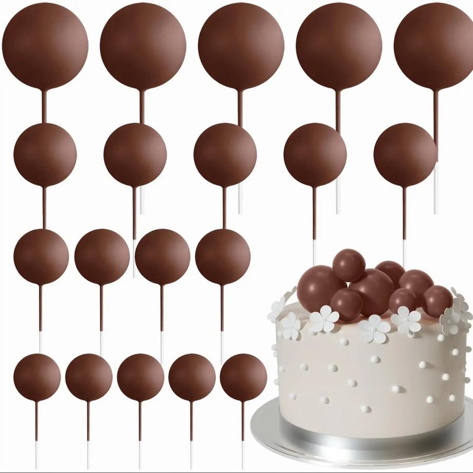 

20 шт., украшения для торта с шариками, мини-воздушные шары, топперы для торта, золотые шарики, выборки для торта, топперы для торта, шарики, украшения для торта