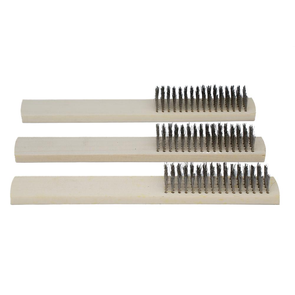 3Pcs/lot Mini Stainless Steel Rust Brush Brass Cleaning Polishing Detail Metal Brush Wire Toothbrush Cleaning Tool Family Kit
