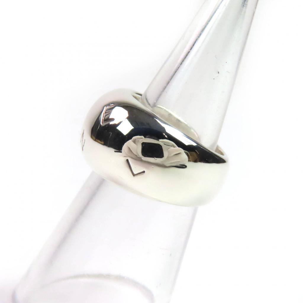 Excellent CHANEL Ring Logo Engraved Wide Silver SV925 Women Used