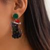 Animals Merry Christmas Earrings Cat Quicksand Dangle Earrings Sweet Elk Pendant  Gift