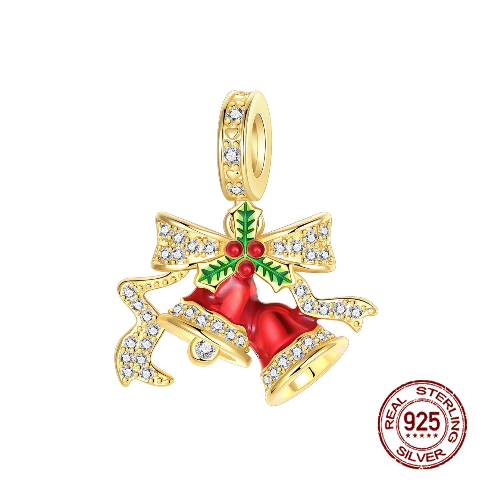 

925 Silver Golden Series Compass Whistle Virgin Mary Dangle Charms Beads Pendant Fit Bracelet Necklace DIY Jewelry Gift