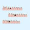 Black & White Polka Dot Ladybug Almond 3D Insect Nail Art - Nude Pink French False Nails