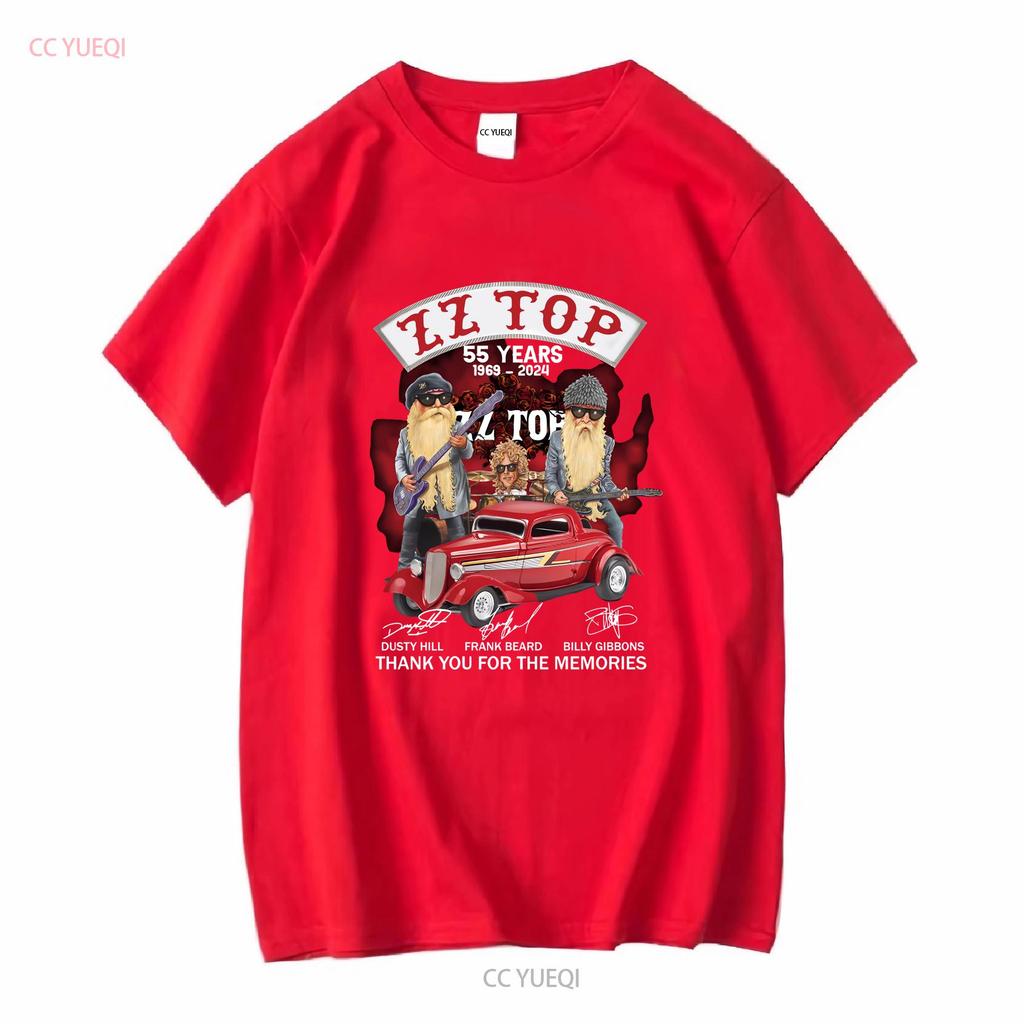 Zz Top Signature 55 Years T Shirt Thank You For The Memories Fans long or short sleeves vintage Washed Stretched Unisex graphic
