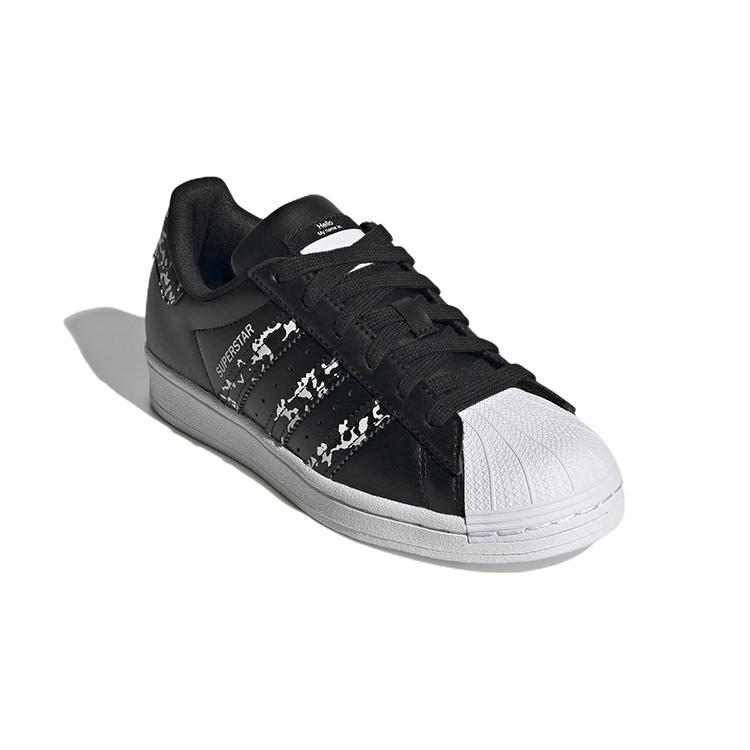 adidas Originals Superstar J Abrasion Resistant Low Top Kids' Skateboarding Shoes Black White GW4069