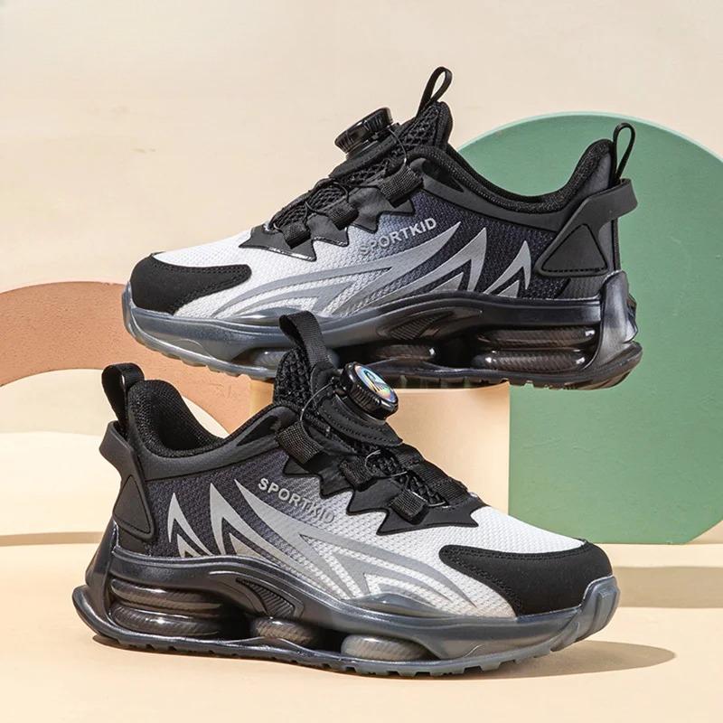 

Summer Children Breathable Casual Shoes Non-slip Sneakers for Boys Girls School Walking Outdoor Sport Basketball Size 29-39 38 чорний білий колір
