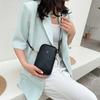 New Women Purses Solid Color Genuine Leather Shoulder Strap Bag Mobile Phone Bag Card Holders Wallet Black Cowhide Handbag