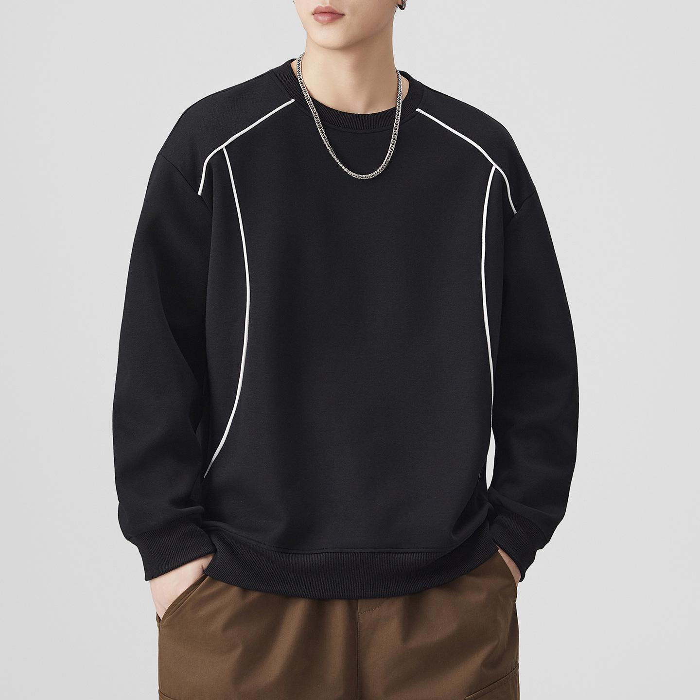 American Trendy Brand Heavyweight Men s Patchwork Pullover Hoodie - Autumn/Winter Style 3XL