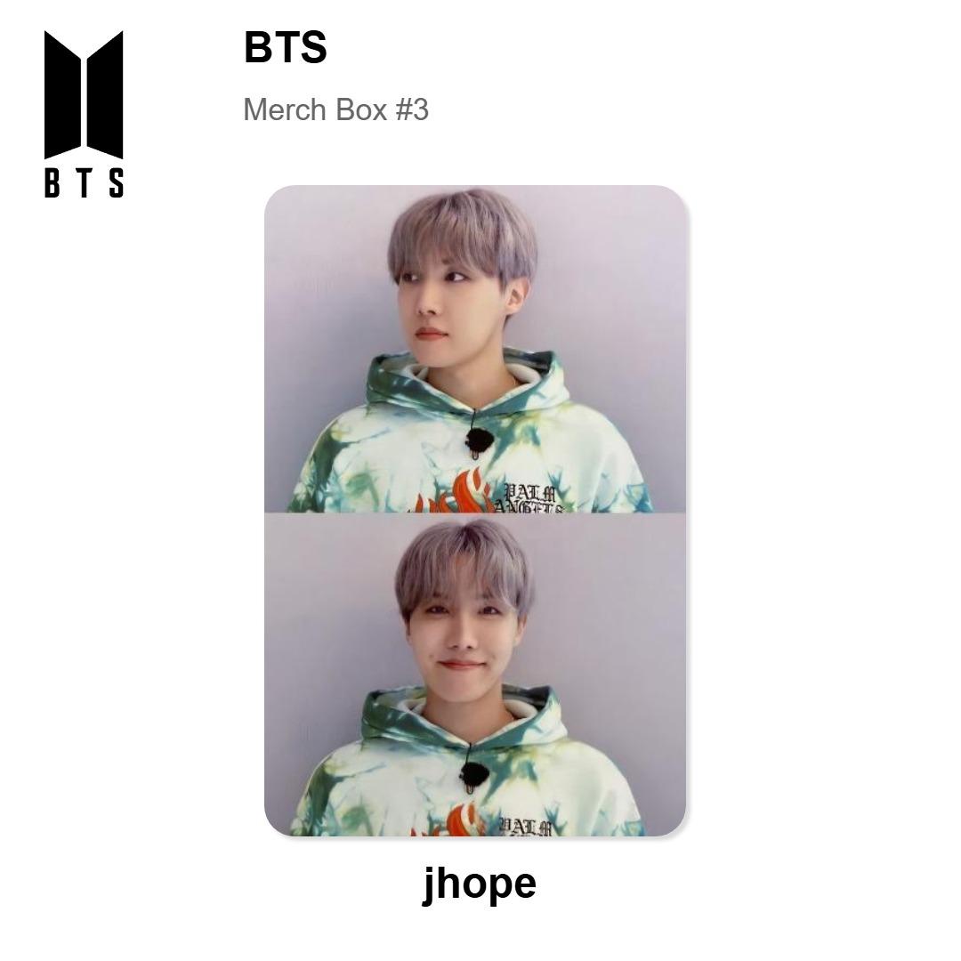 BTS Merch Box #3 Official Photocard J-Hope