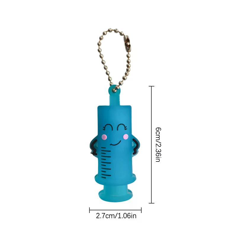 1PC PVC Ampoule Bottle Opener Keychain Syringe-Shaped Cutter Nurse Doctor Ampoule Bottle Opener Aid Medication Vial Breaker Tool