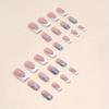 24PCS Short Square Press On Nails, Heart Pattern Design, Reusable Acrylic False Nails Kit for Women Gift