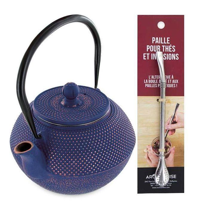 Théière en fonte chinoise Song 1,2 L + paille inox avec filtre