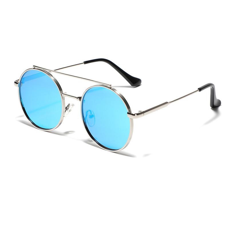 Glasses Large Frame Metal Colorful Sunglasses Men'S Double Beam Trend Retro Sunglasses Women Ins