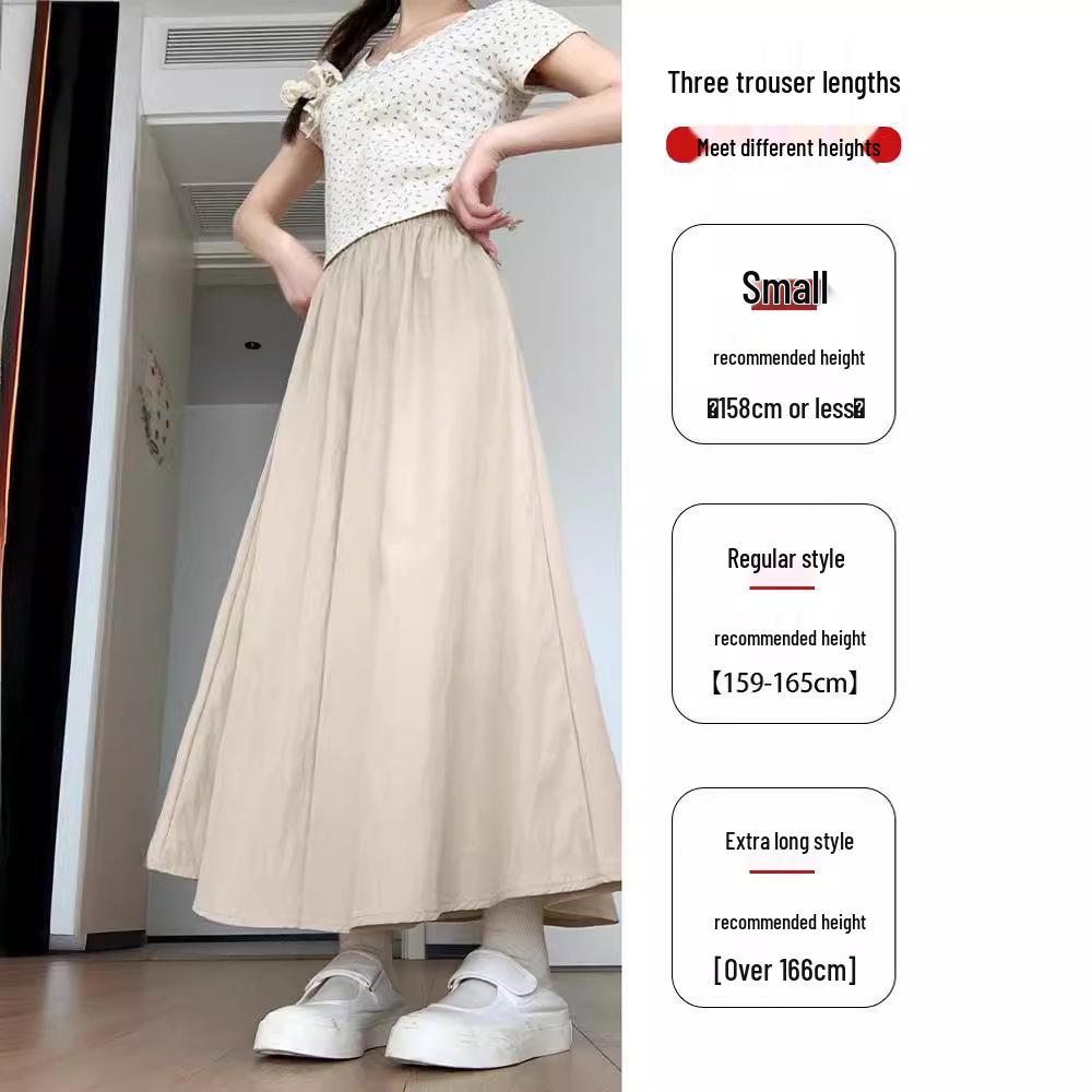 Petite Yamamoto Women's High-Waisted Summer Culottes: Slimming Casual Wide-Leg Midi Skirt Pants