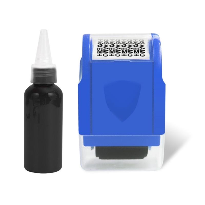 

Identity Theft Prevention Roller Stamper with Clear Cover For Mail Package Address Identity Protective Roller Stamper темно-синий