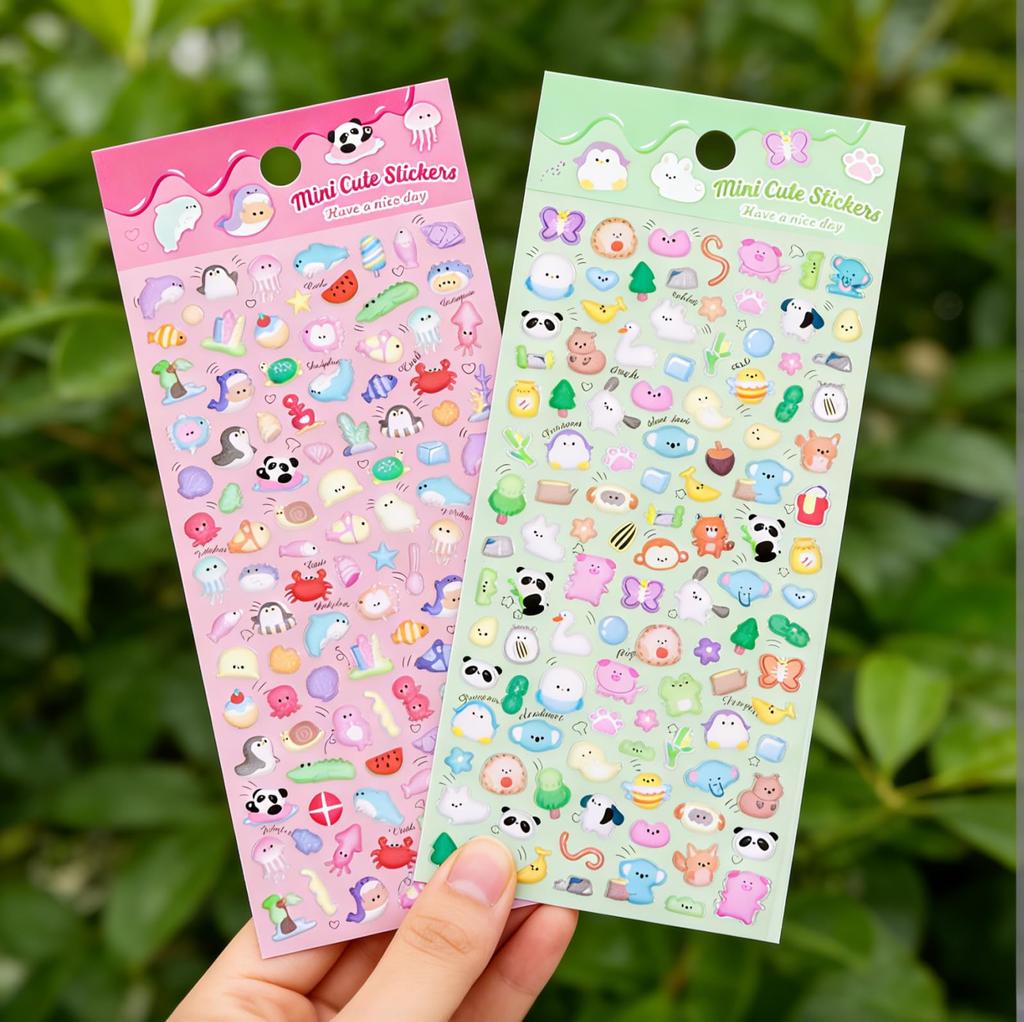 3D Stickers 4 Sheets Mini Squishy Stickers Cute Mini Bubble Stickers Perfect for Decorating Phone DIY and Small Gifts - - - - Kids, Girls, Cases,