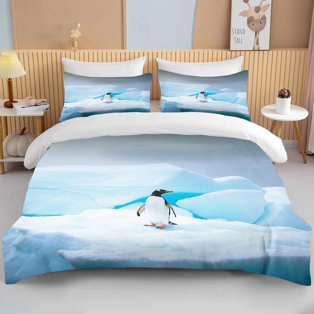 Cute Penguin Bedding 2/3 Piece Set king size double bed bedding set microfiber or polyester duvet cover set kids bedroom bed set