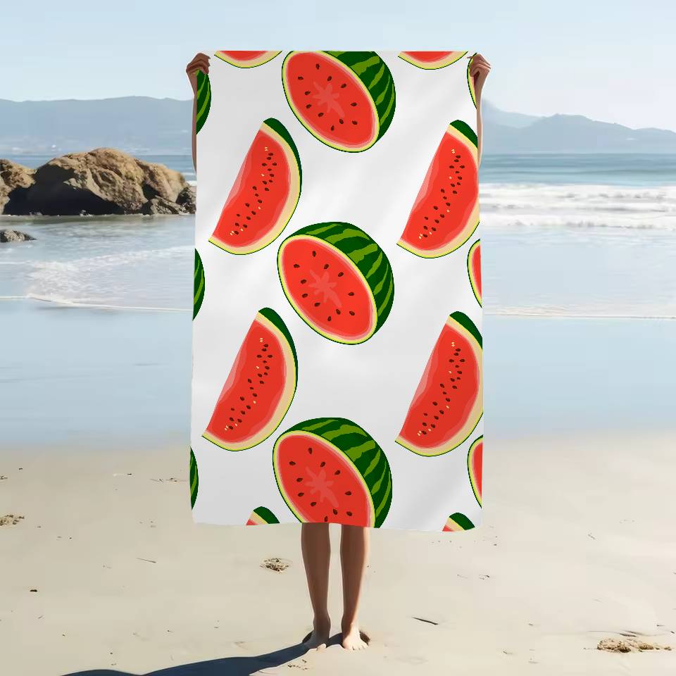 Fruit Watermelon Pattern Print Beach Towel Colorful Bath Towels Microfiber Quick Dry Sand Free Beach Yoga Spa Gym Pool