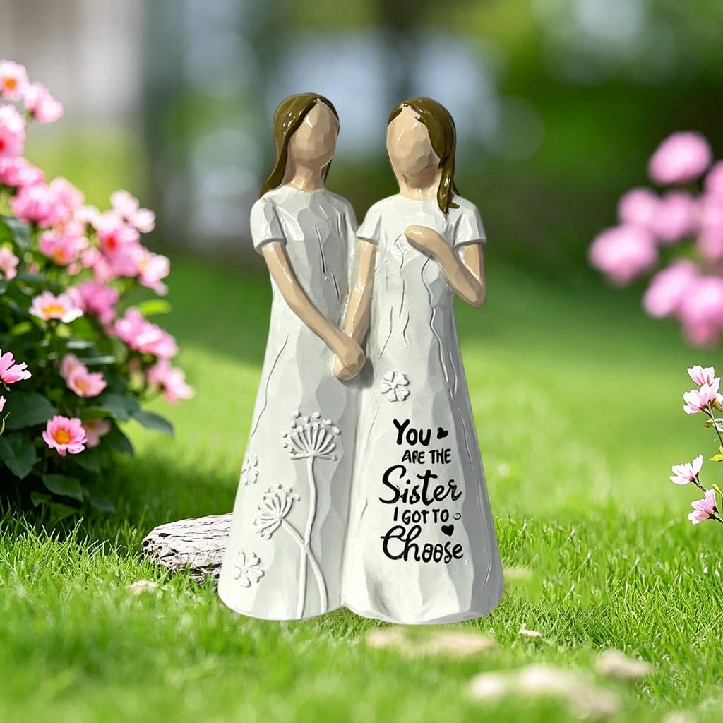 Hand In Hand Girl Sister Statue, Friendship Statue Sister Friendship Souvenir, Home Table Decoration