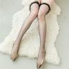 Women See Through Sexy Fishnet Thigh High Stockings Ruffled Lace Top Over The Knee Long Socks Nightclub Lingerie Hosiery
