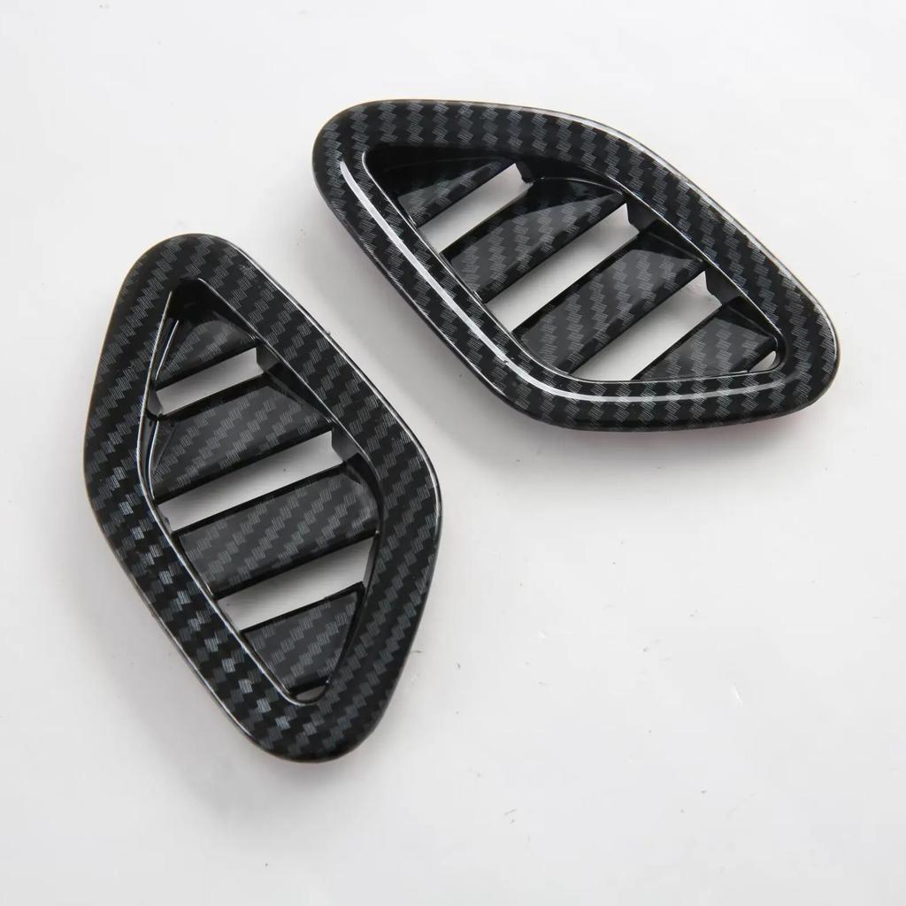 For MG ZS 2018      2024 ABS Carbon Front Conditioner Air Outlet Trim Rear Vent Frame Cover Car Accessories