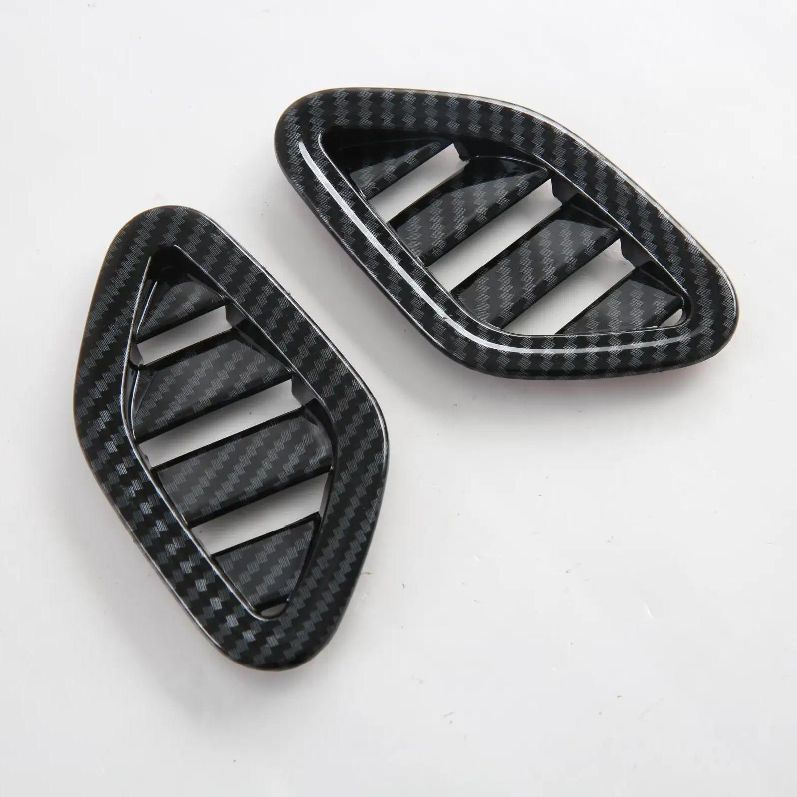 For MG ZS 2018      2024 ABS Carbon Black Front Conditioner Air Outlet Vent Frame Cover Trim Car Accessories Up LHD