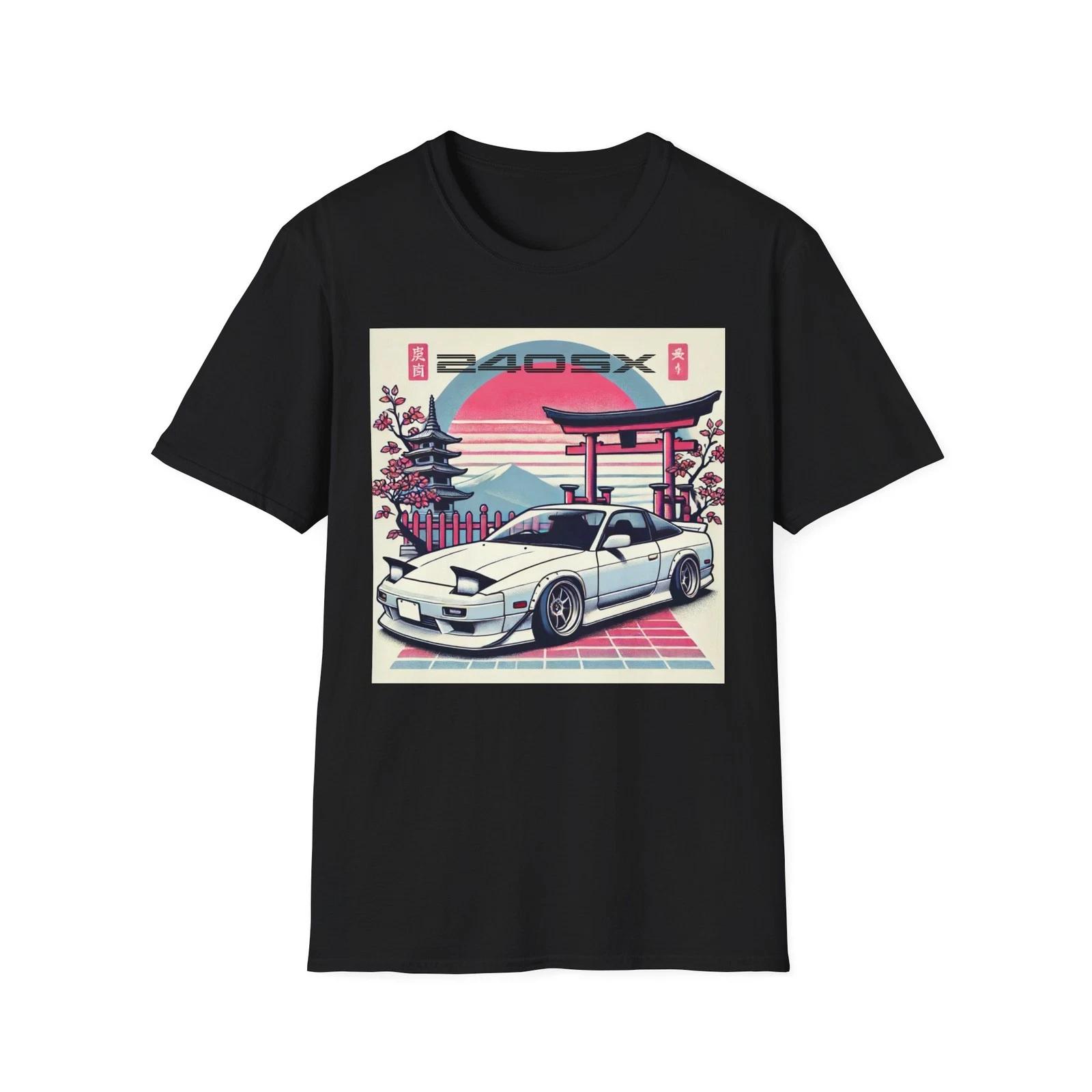 240SX JDM Japanese Pagoda Torii Cherry Blossom Mt Fuji Graphic T-Shirt XXXL