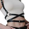 Damen Punk Lässiger Verstellbarer Lederverbindungs-Gürtel mit Personalisierbarem Hosenträger-Hüftband und Brustgurt - Einheitsgröße