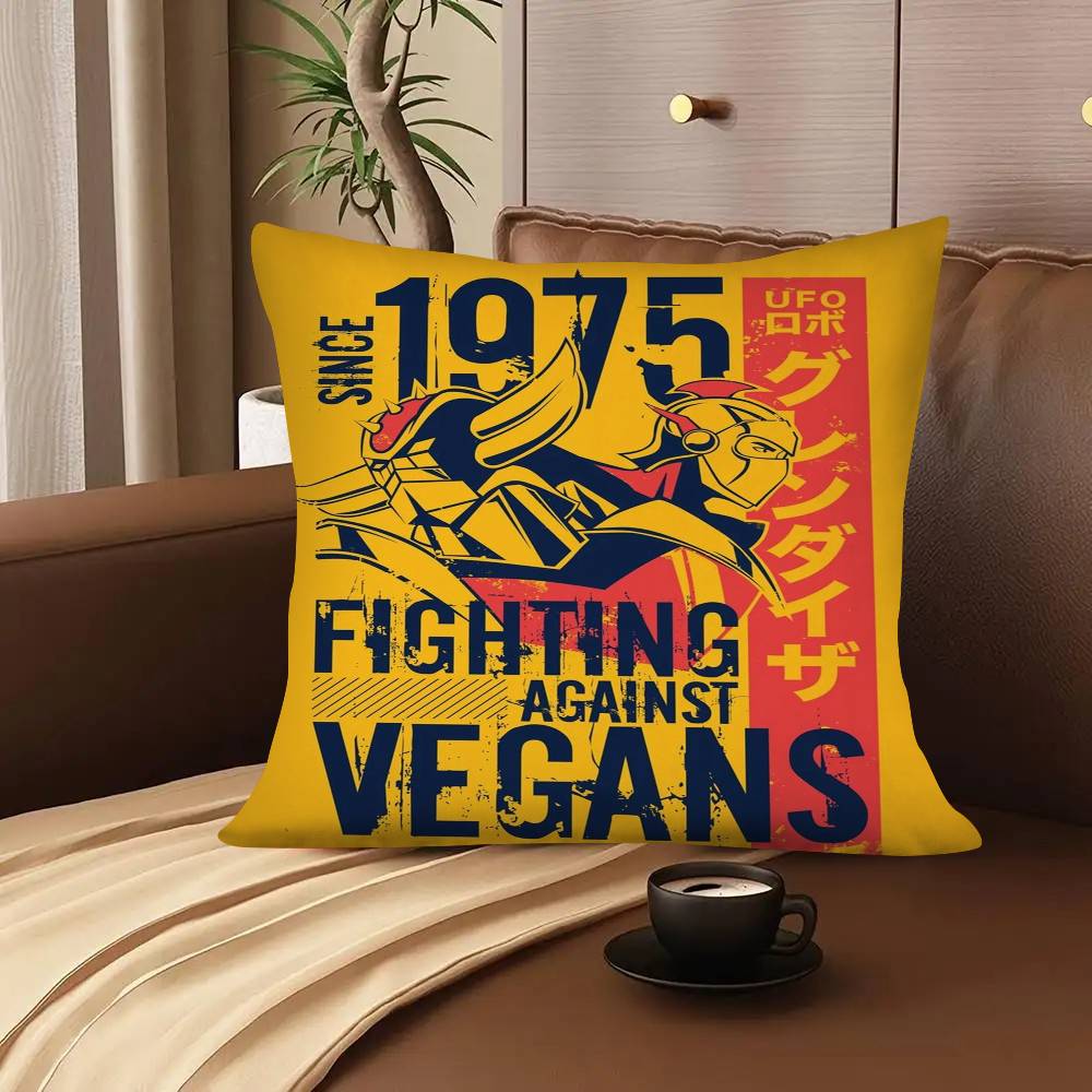 Cartoon Robot G-Goldorak M-Mecha Pillow Case Square Pillow Bedroom Sofa Leisure Comfort Cushion Car Living Room Home Decoration