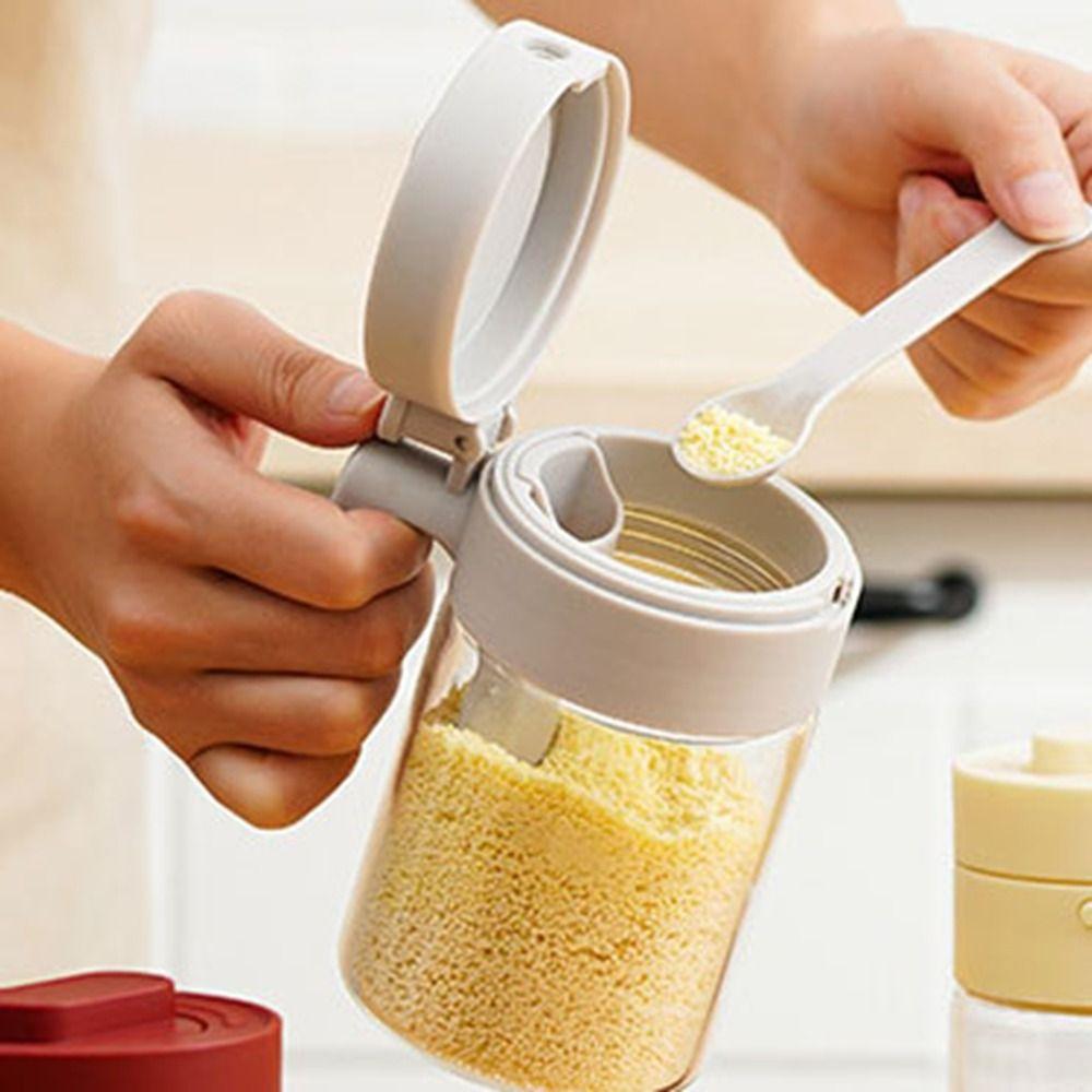 Sealed 2 In 1 Salt Container Dustproof Spice Sorting Bottle Practical Glass Seasoning Box  Kitchen