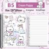 Cute Pet Transparent Soft PVC Binder B5 Notepad Diary with Iron Clip