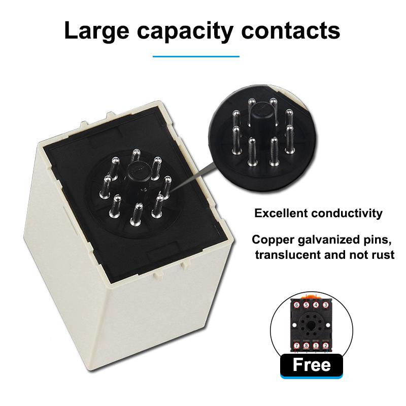 ST3PA A-A/B/C/D/E/F/G Series Time Relay / Timer  (AC 220V 110V DC 24V 12V alternative) Power On Time Delay With Base Socket