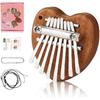 8 Key Kalimba Thumb Piano - Mini Wooden Finger Piano for Adults & Beginners Small Musical Instrument with Tuning Hammer & Study Guide - Portable