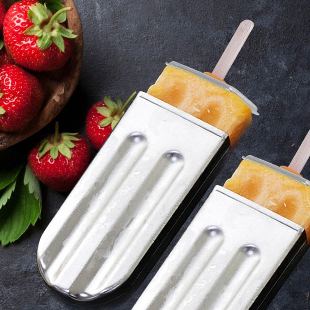 2-delige set Roestvrij Staal Roestvrij Staal IJslollyvorm Ronde Kop DIY IJsmaker DIY IJsmaker