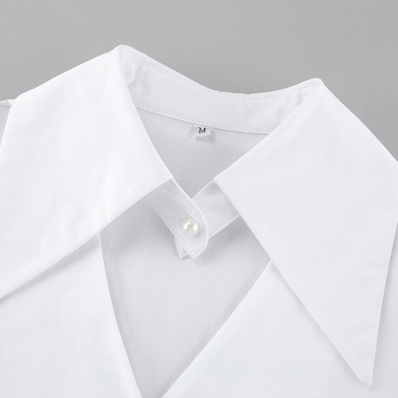 French Style Cotton Flared Sleeve Shirt For Spring Summer Commute