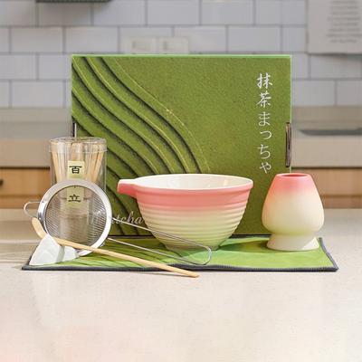New 4PCS Ceramic Bamboo Japanese Matcha Tea Set Matcha Bowl Matcha Whisk Holder Matcha Making Kit Reusable Matcha Whisk Set
