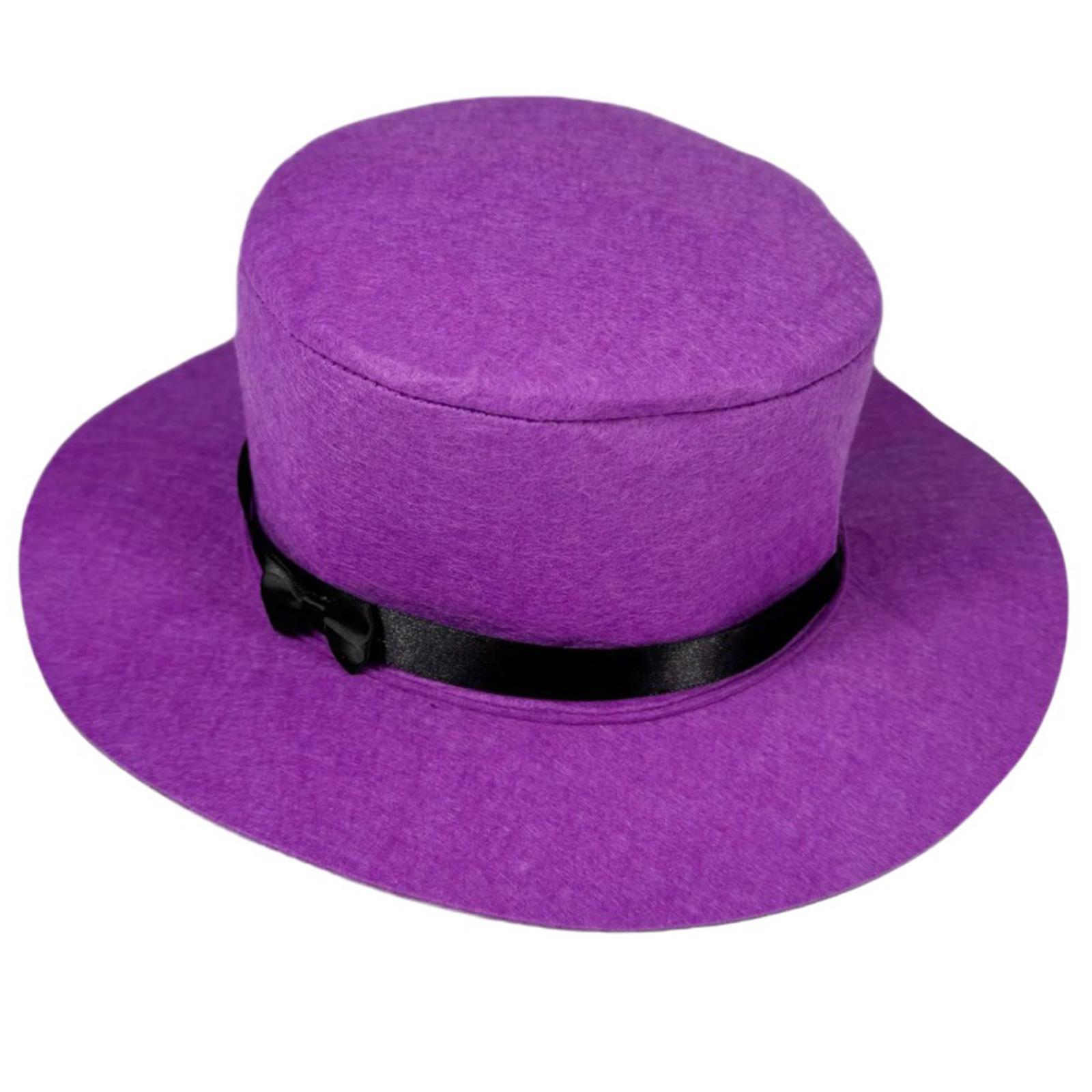 Trendsetting Flat Brimmed  Hat with Bowknot for the Modern Woman Elegant Bowknot  Hat for Stage Shows 1 фиолетовый