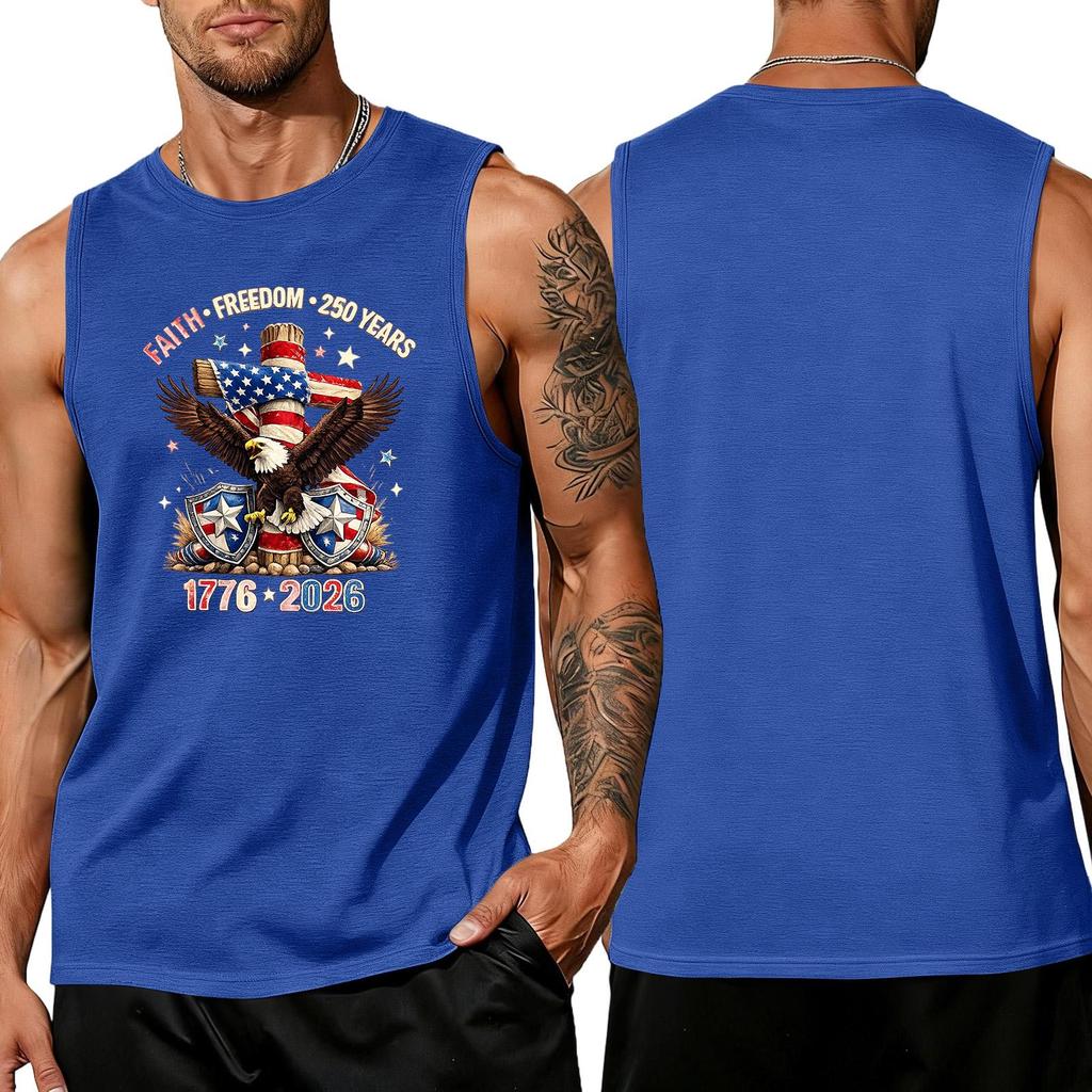 Men's loose and casual print sleeveless shirt
