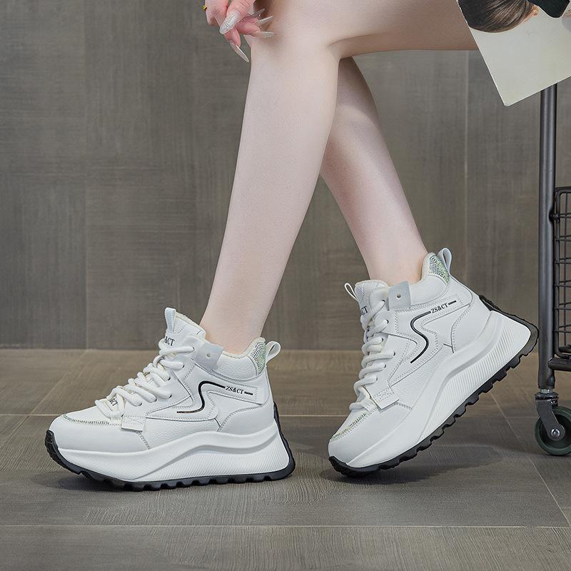 9976 Leather High-top Shoes Children's New Versatile Spring and Autumn Platform Sports and Leisure Shoes