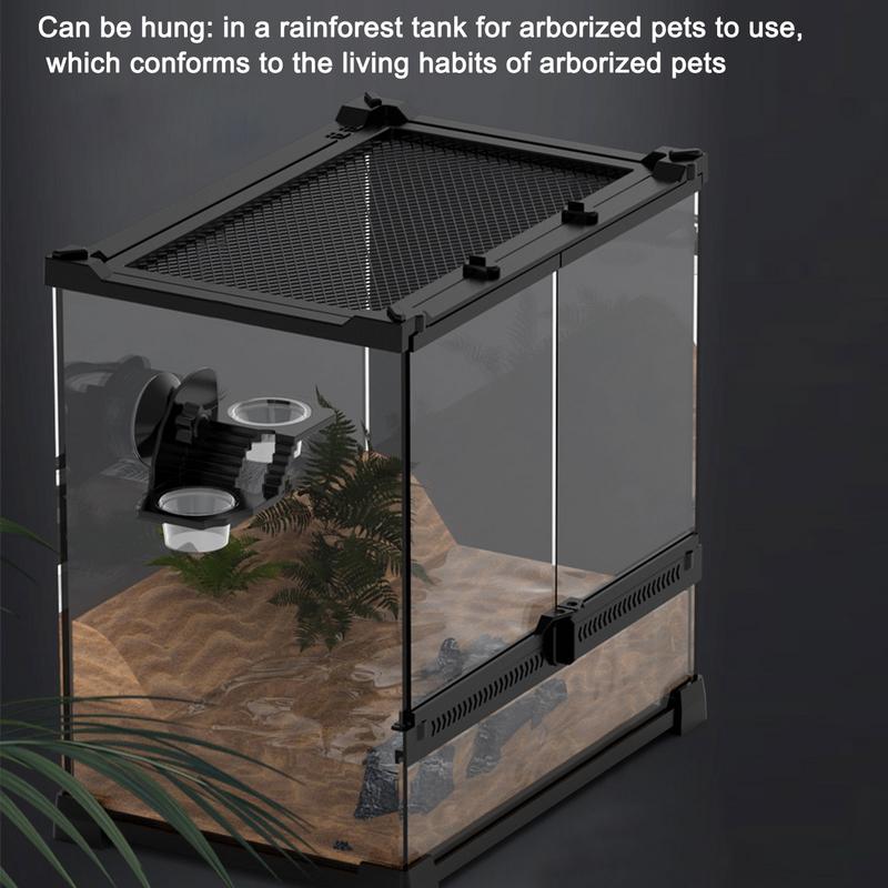 Gecko Feeding Ledge Reptile Food Dish Feeding Cup Suction Cup Feeder Terrarium Bowl For Lizard Snake Tortoise Bearded Dragon