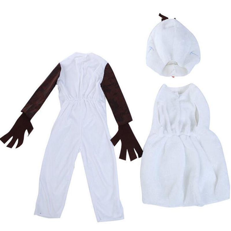 New Year Christmas Girls Olaf Cospaly Costume Frozen Deluxe Toddler Bodysuit Halloween Hooded Costume Party Gift Dress Up
