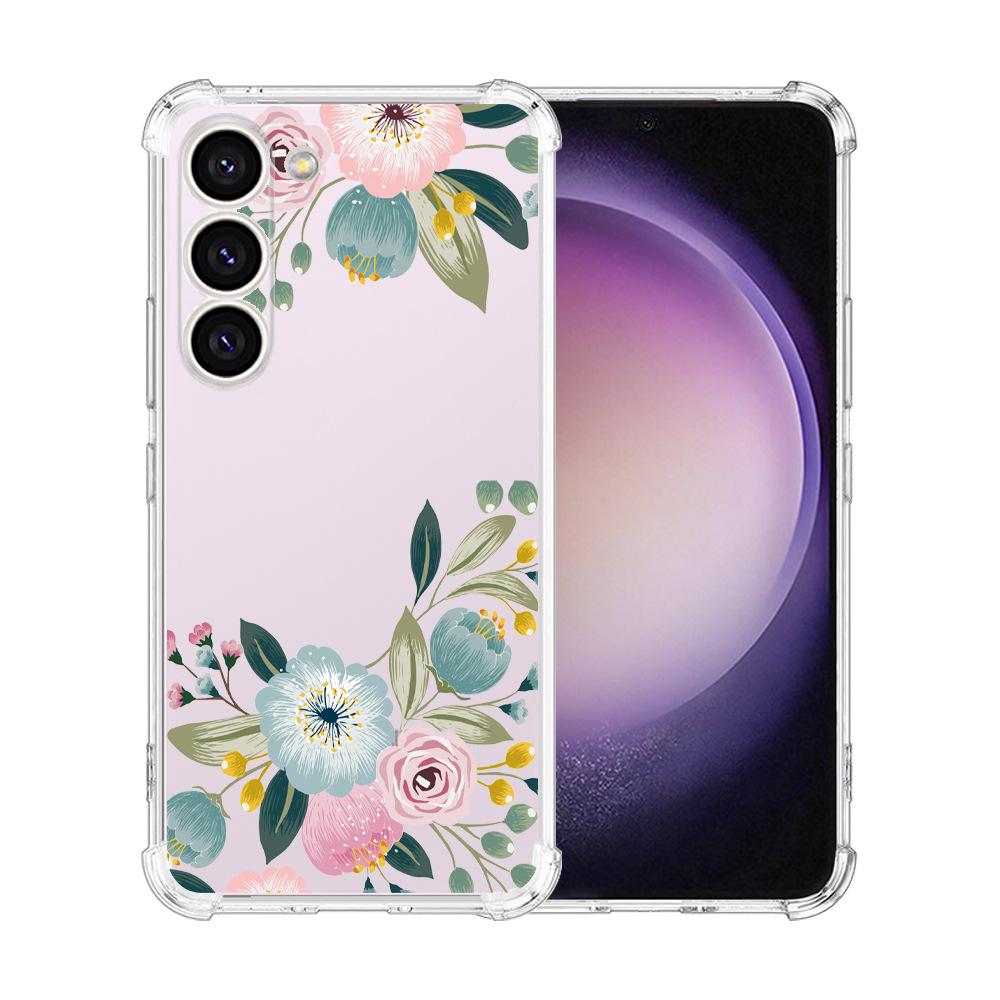 Samsung Galaxy S24 Ultra Case Airbag TPU Painted Butterfly Flowers - Perfect Fit