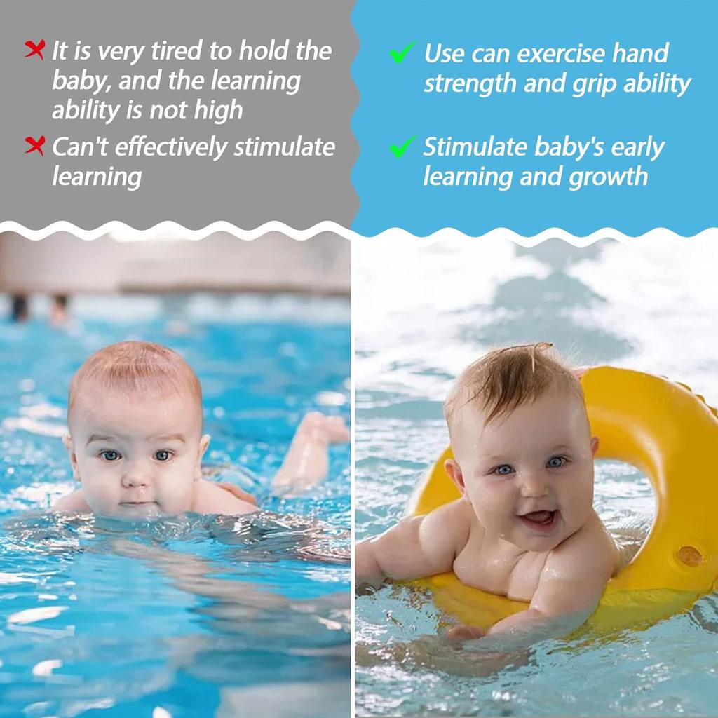 Baby Swimming Float, Inflatable Swimming Hoop Baby with Safety Float Seat with Handle, Swimming Pool Accessories, for 3-36 Months Toddlers Kids